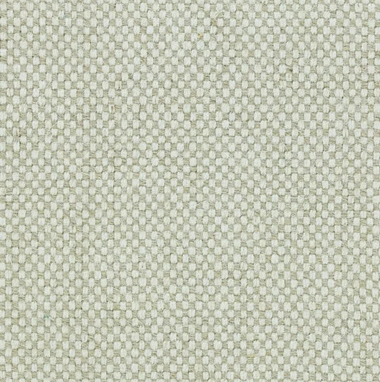 A close-up of a woven fabric texture in a light beige or oatmeal color, showing a detailed basketweave pattern.